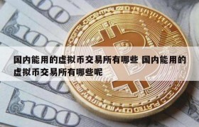 国内能用的虚拟币交易所有哪些 国内能用的虚拟币交易所有哪些呢