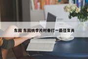 东园 东园桃李片时春打一最佳生肖
