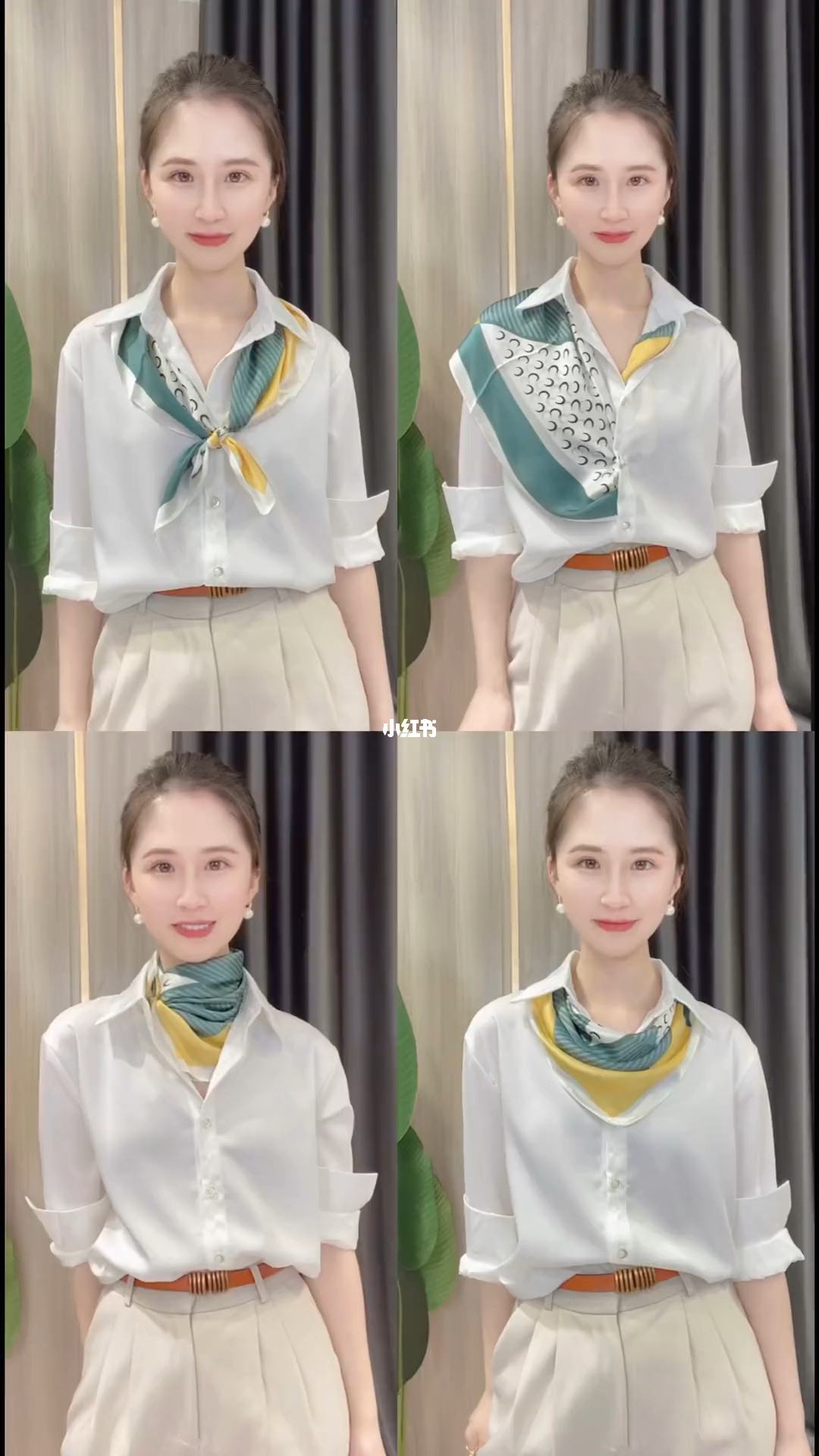 小方巾的系法 真丝小方巾的系法 小方巾的系法 真丝小方巾的系法