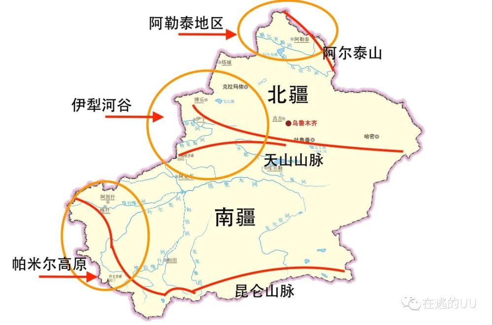 9,三山夹两盆是在新疆,指的是新疆的两个盆地和三个山脉 新疆地形特点