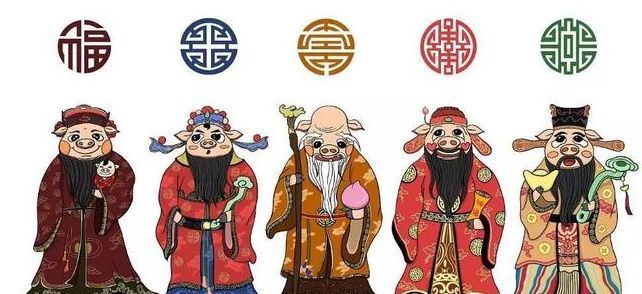 16,福禄寿喜财是福星禄星寿星喜神财神五位神仙,官方统称为五福福神被